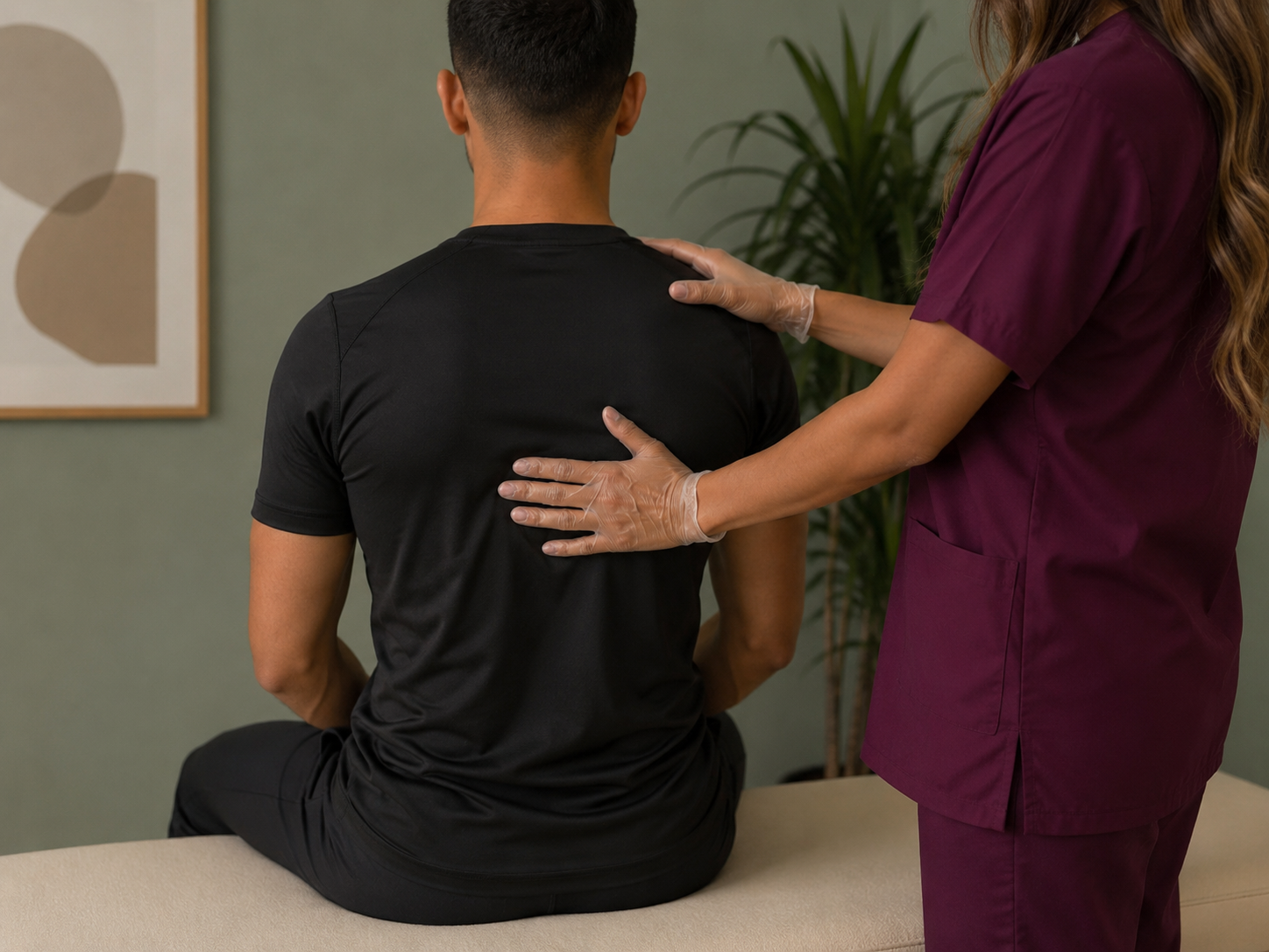 Séance d'ostéopathie à Casablanca, patient vu de dos